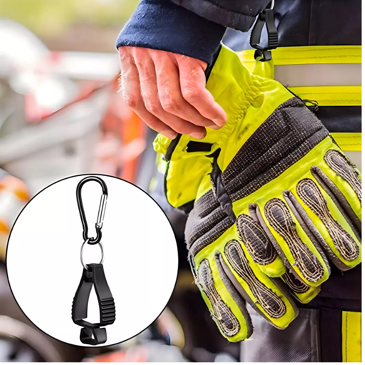 12 Pzs Soporte Clip Para Guantes Trabajo Y Seguridad Negro