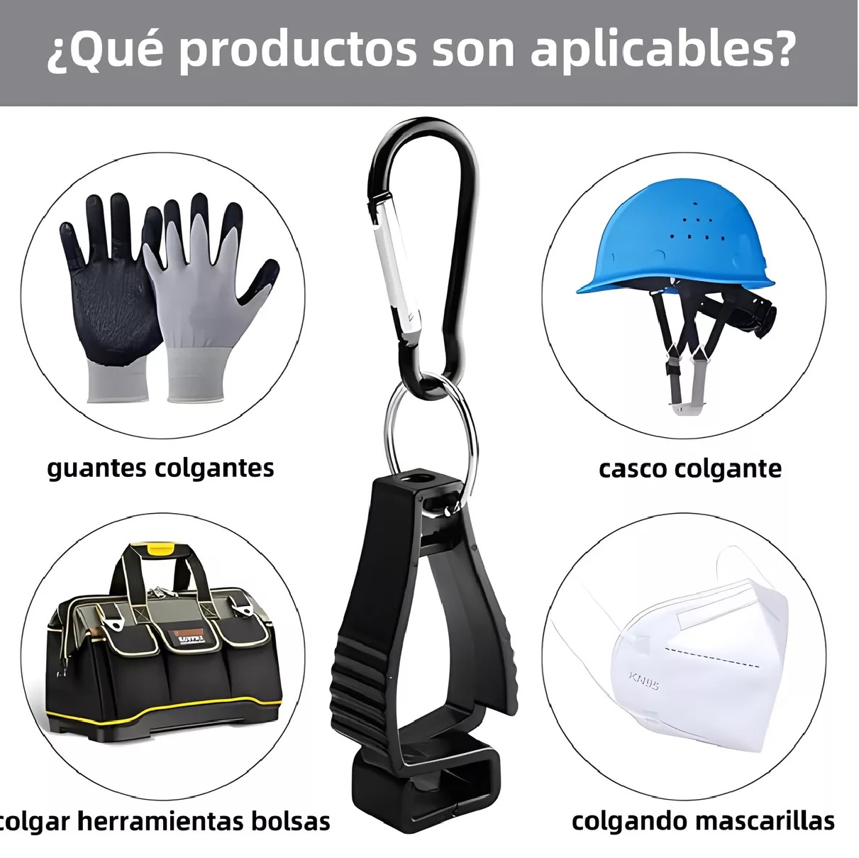 12 Pzs Soporte Clip Para Guantes Trabajo Y Seguridad Negro
