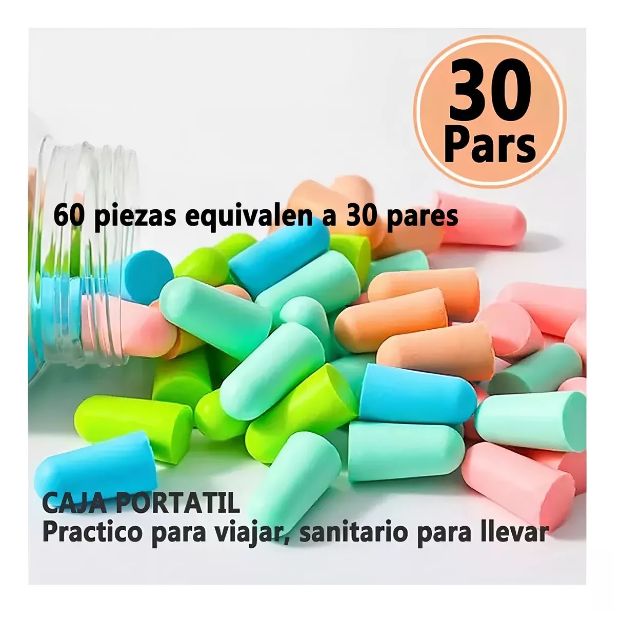 Tapones Para Auditivos Vmimv 60 Pcs Oídos Para Dormir Y Estudia