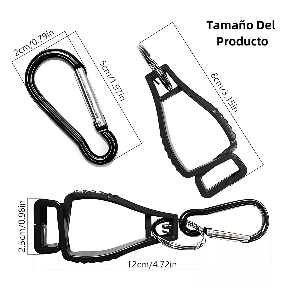 12 Pzs Soporte Clip Para Guantes Trabajo Y Seguridad Negro