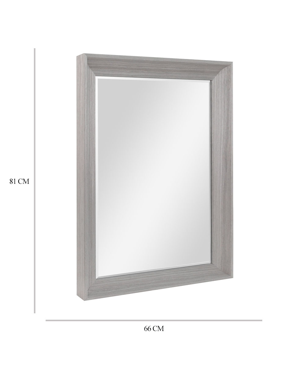 Espejo Decorativo Con Marco De Madera Flotante - 66x81 cm - Fine Art Tj