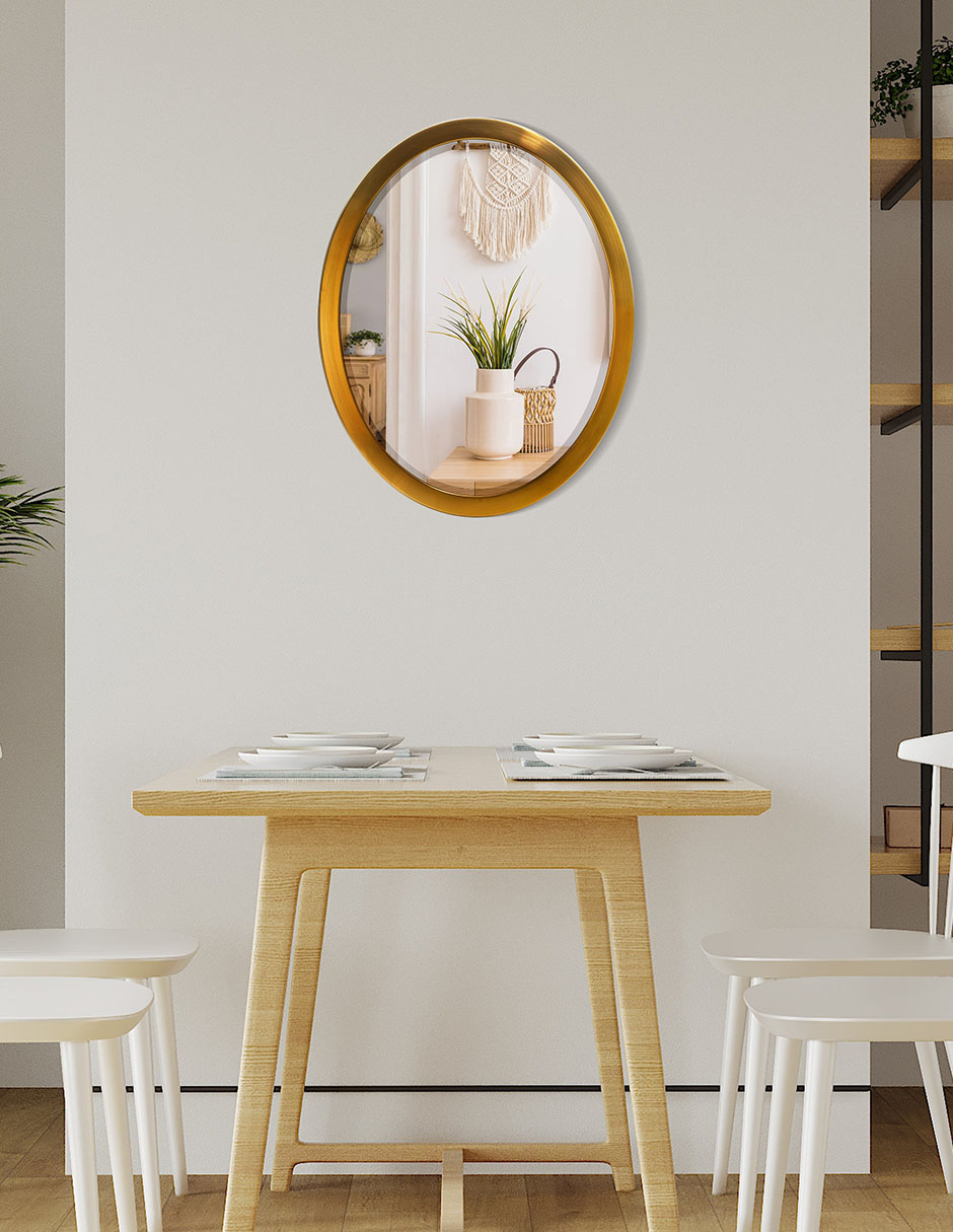 Espejo Decorativo De Baño Con Marco Ovalado - 58x74 cm - Fine Art Tj