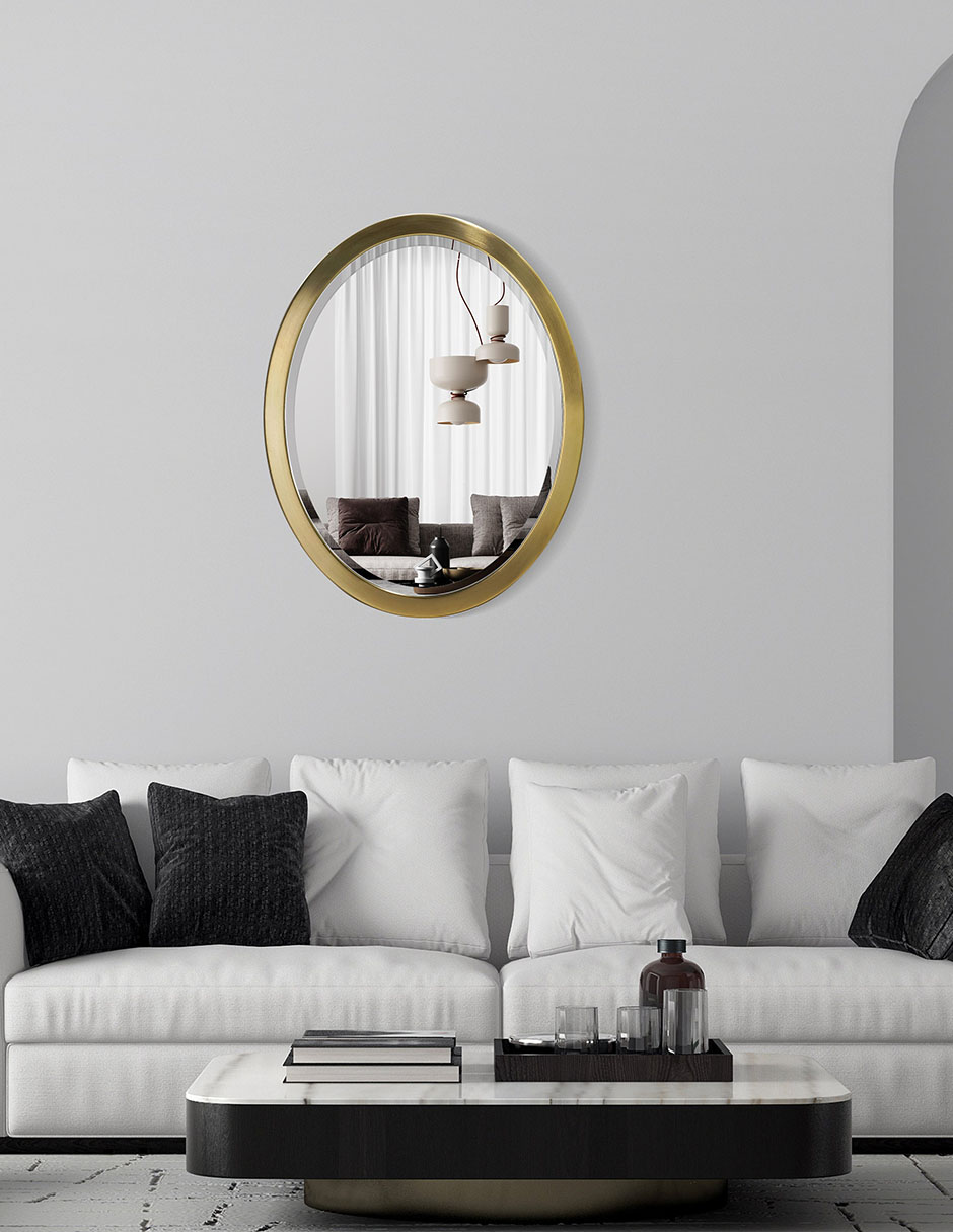 Espejo Decorativo De Baño Con Marco Ovalado - 58x76 cm - Fine Art Tj