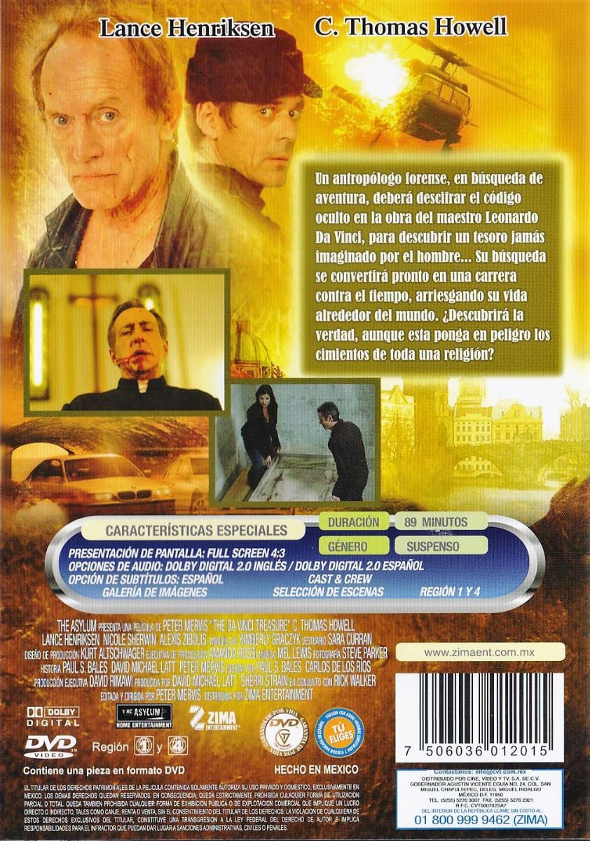 El Misterio De Da Vinci The Da Vinci Treasure Pelicula Dvd.