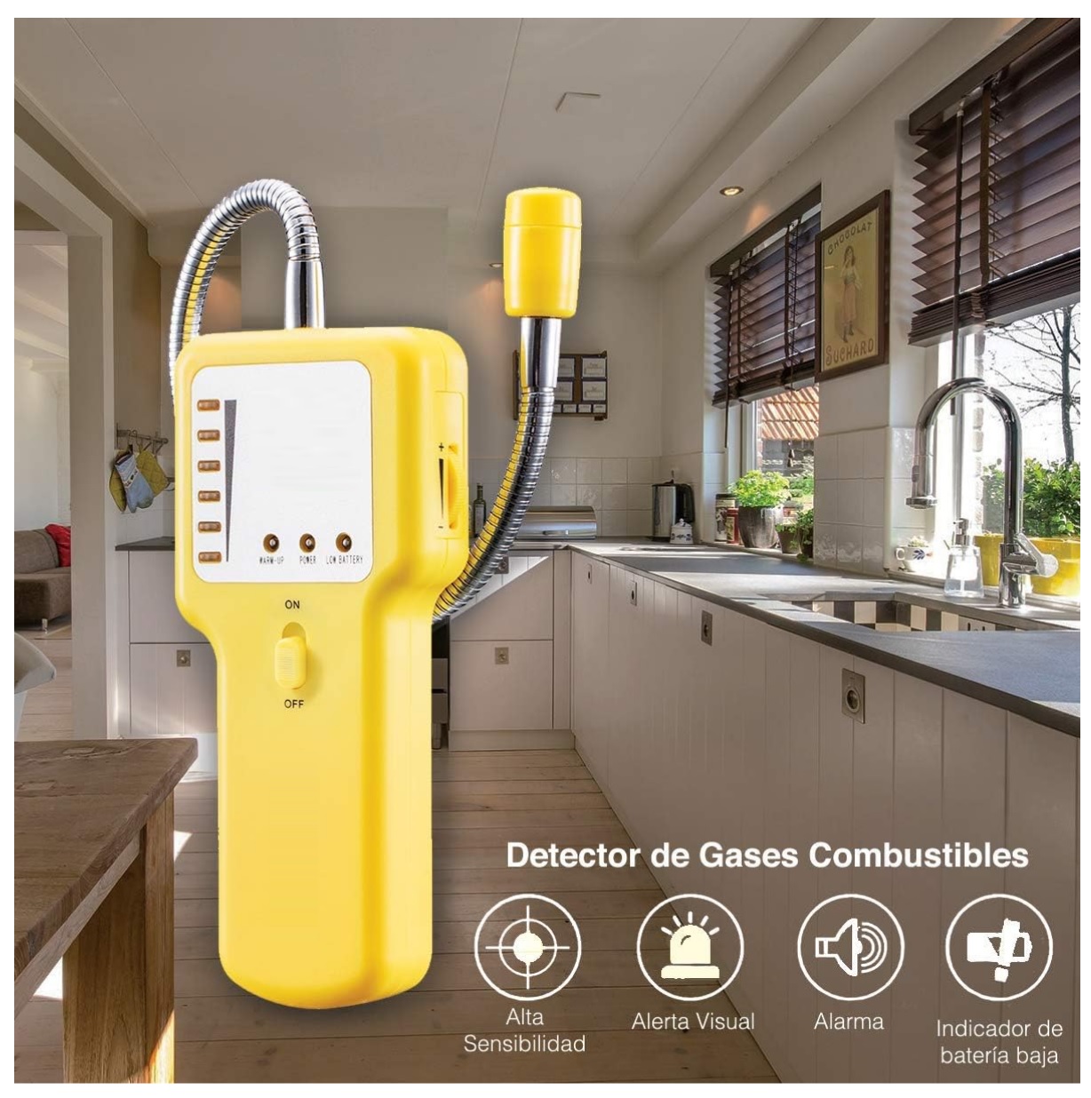 Detector De Gas Lp Natural Gasolina Alta Calidad Y Sensible