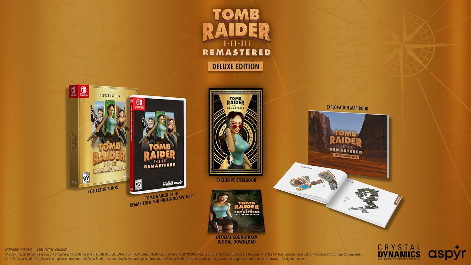 Tomb Raider I-III Remastered Starring Lara Croft Deluxe Edition - Nintendo Switch