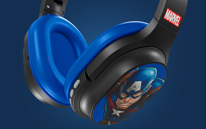 Audífonos Inalámbricos XTech XTH-D660CA Capitán América Marvel Diadema Plegable y Giratoria con Micrófono y Bluetooth