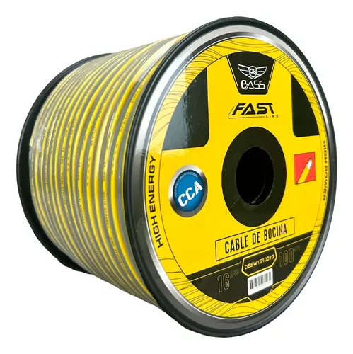Cable De Bocina 100mt Cal16 Ama/gri Cca Db Bass Dbsw16100yg