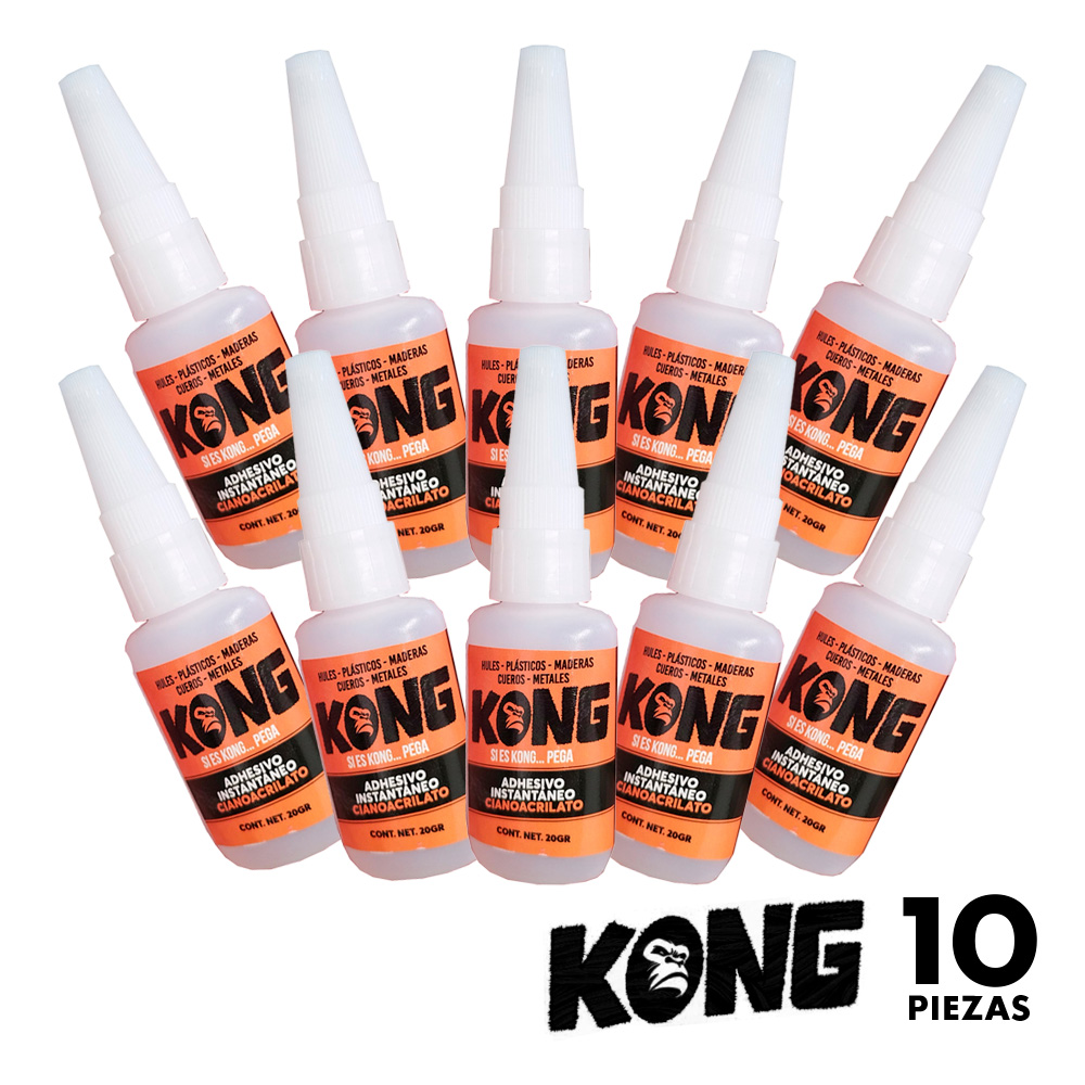 Adhesivo Instantáneo De Cianoacrilato Kong Pegamentos 10 Pzs