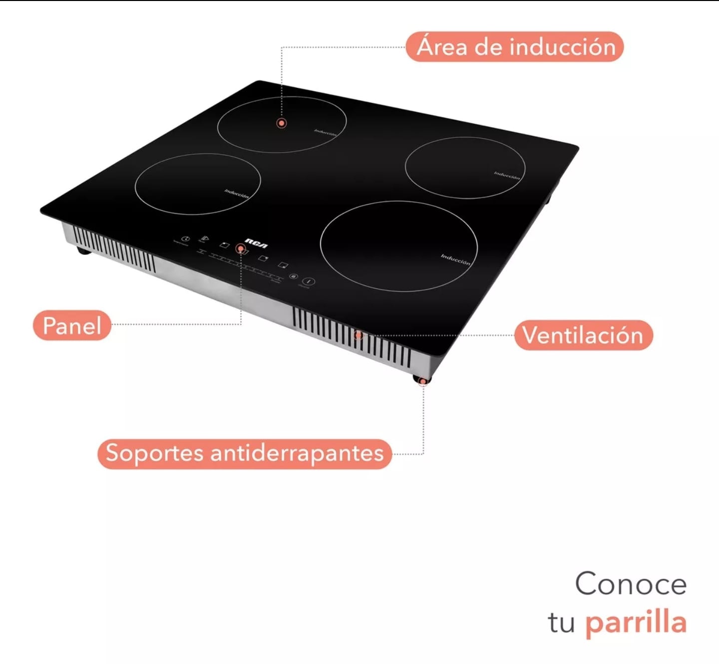 Rca Parrilla De Inducción Empotrable Rc-12a5 Color Negro