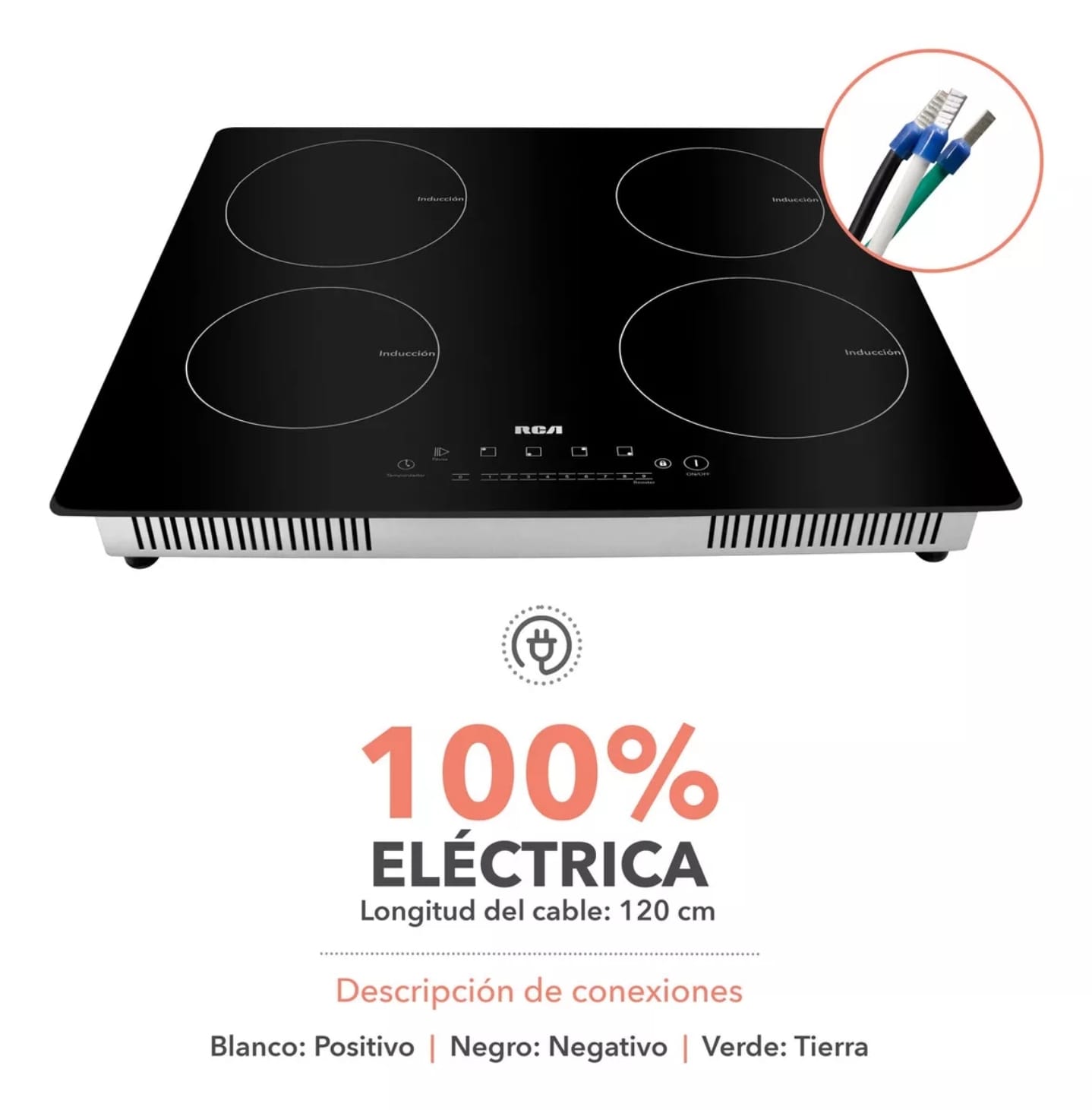 Rca Parrilla De Inducción Empotrable Rc-12a5 Color Negro