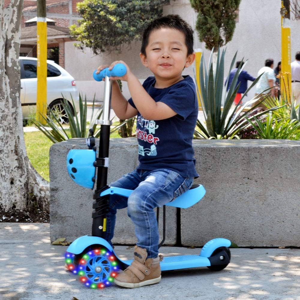 Scooter Patin Montable 3 Ruedas Con Luces Led Catarina Azul