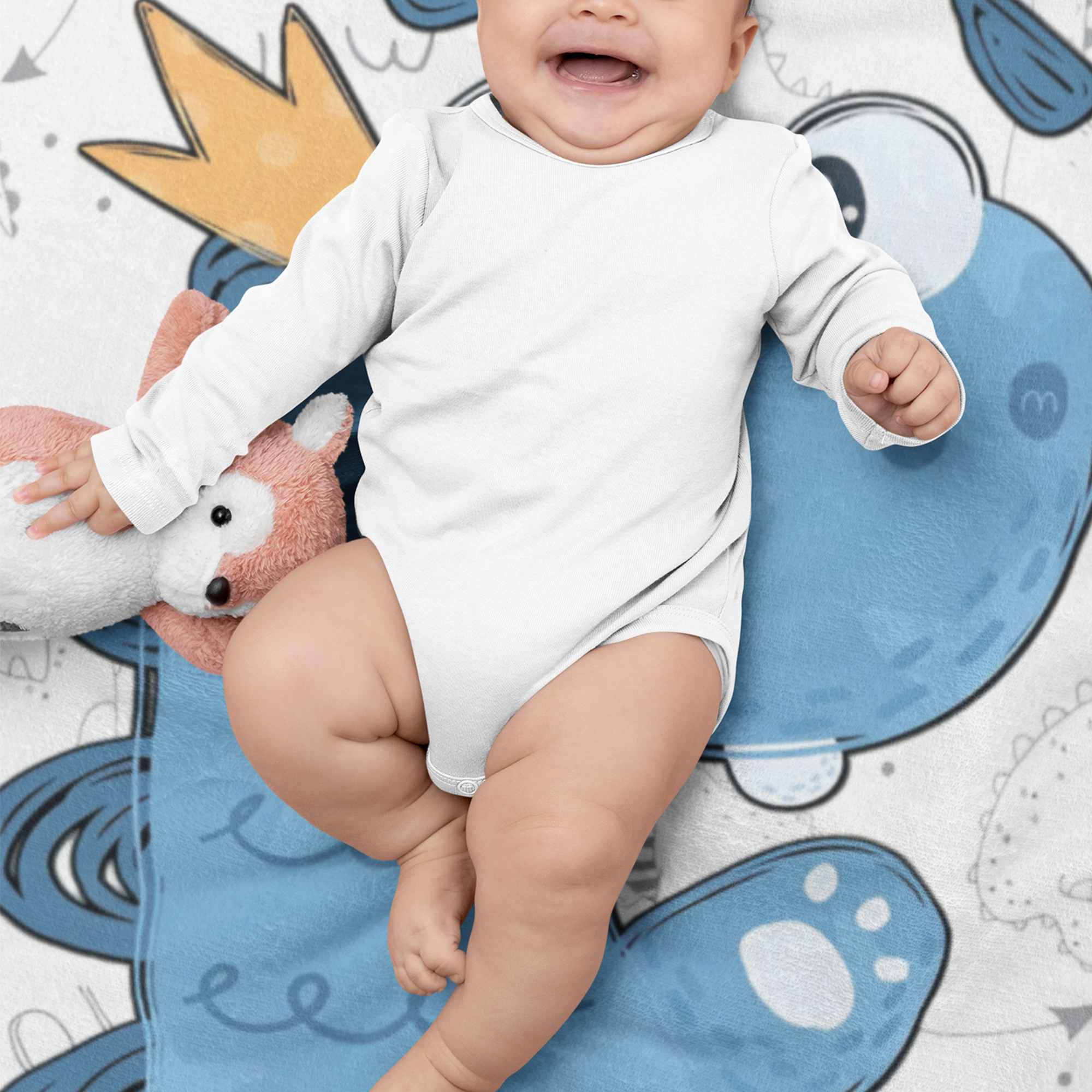 Cobija Manta Frazada Para Bebé Diseño de Dino Azul Ultra Suave y Ligera de Alta Calidad