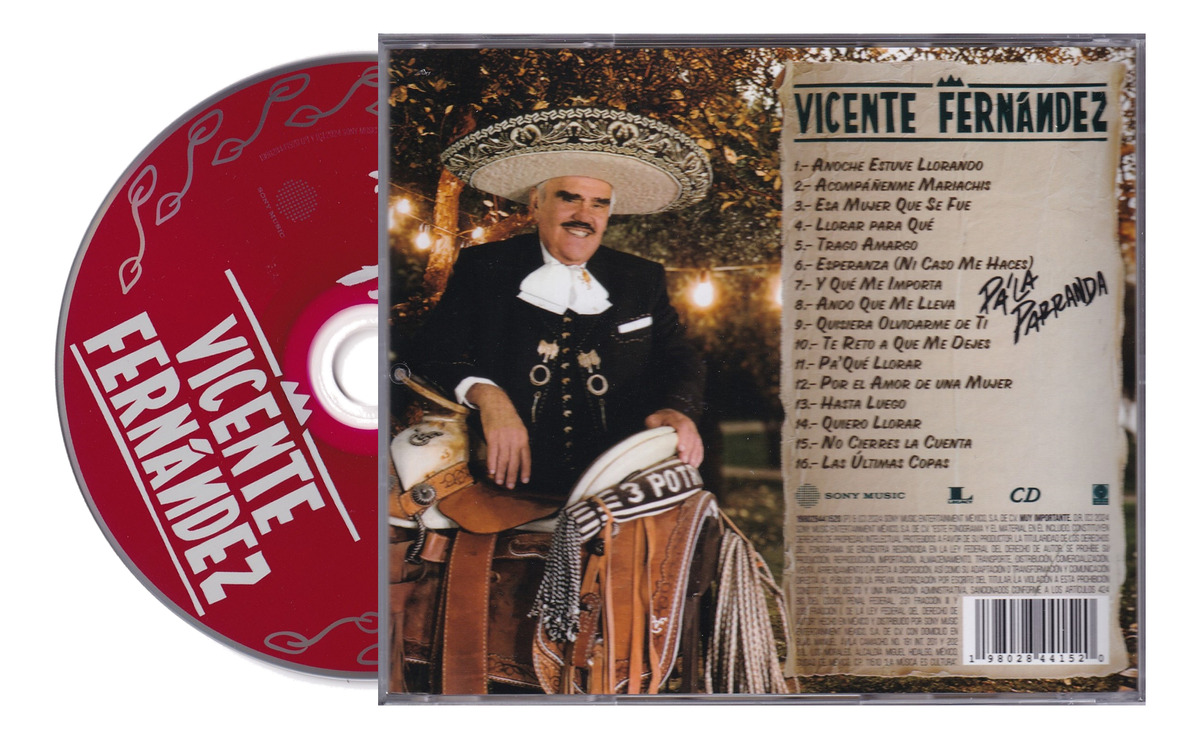 Vicente Fernandez Pa' La Parranda Disco 2024 Cd