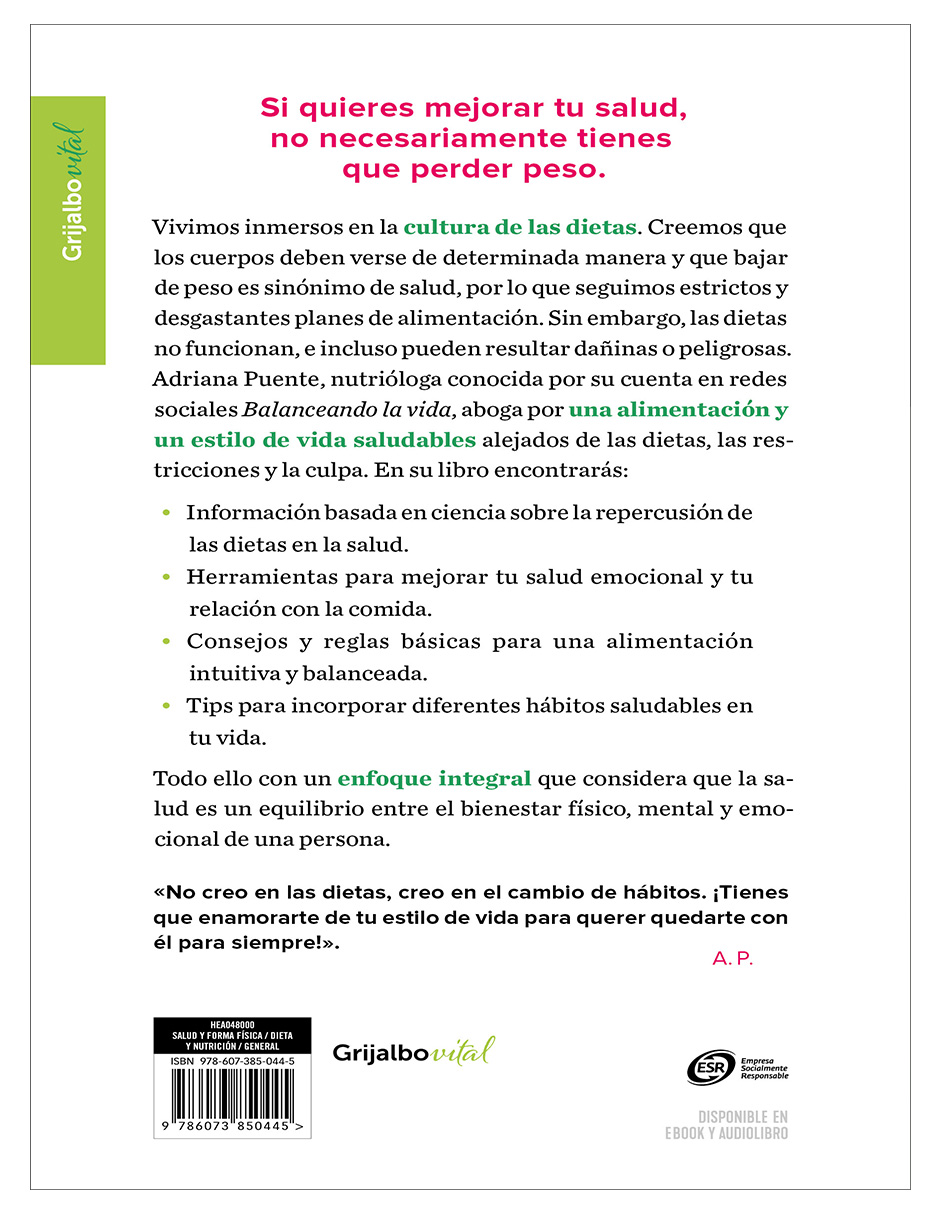 Libro Balanceando la vida Autor Adriana Puente