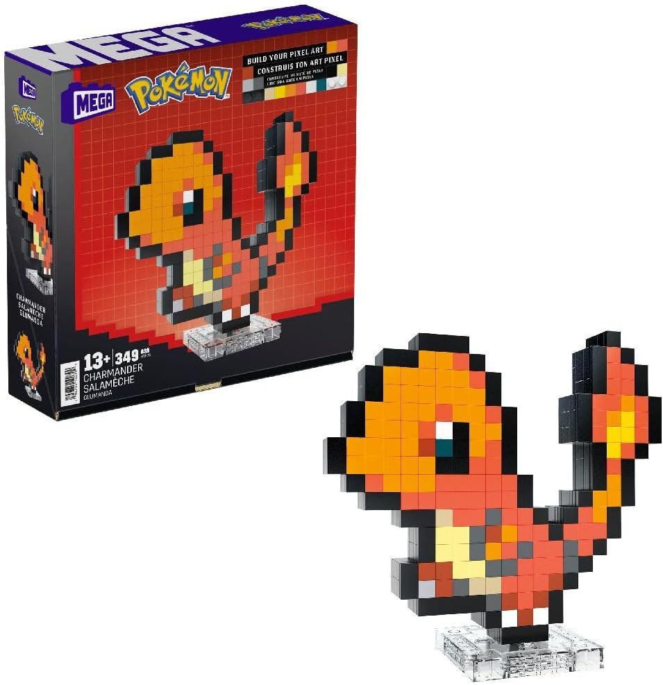 Mega Contstrux Pokemon Pixel Charmander 367 Pzs HTH76 Mattel