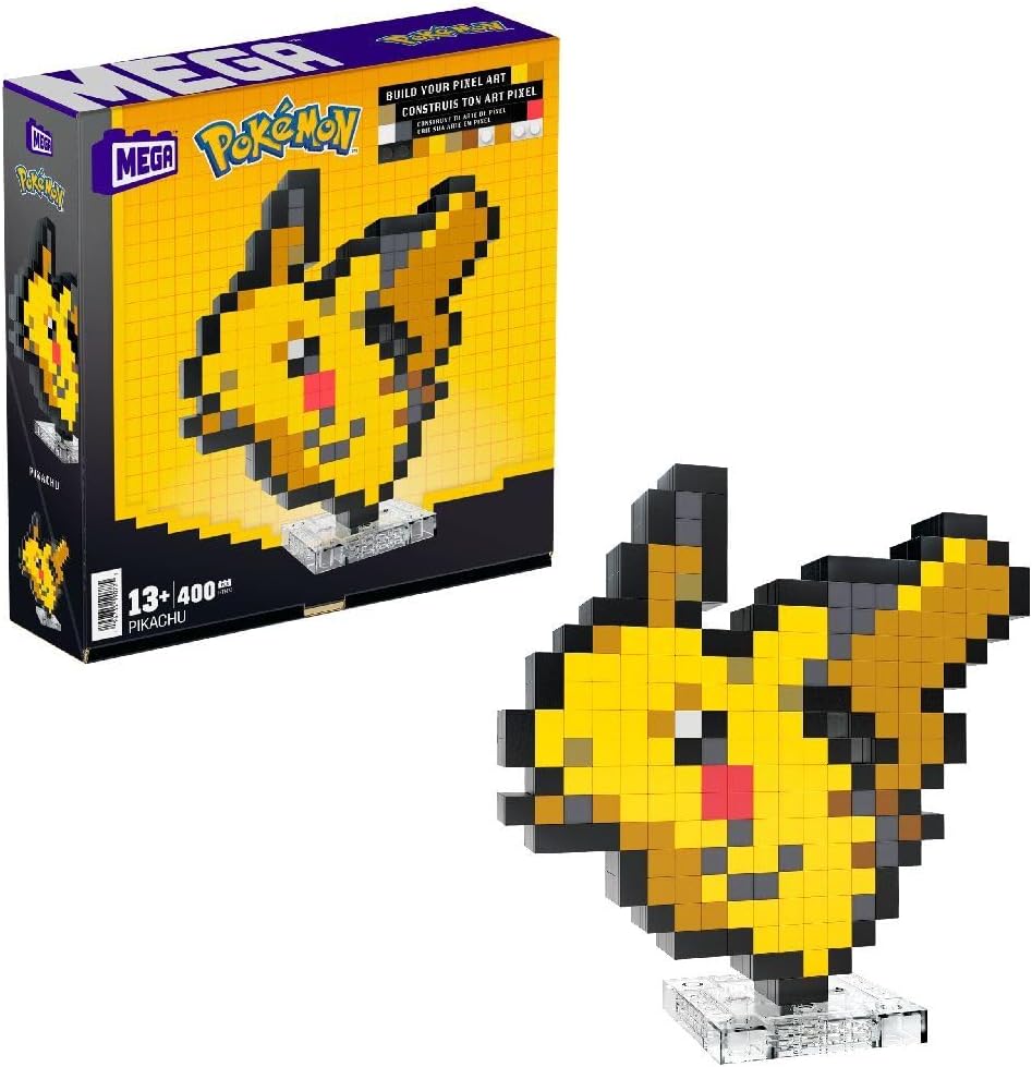 Mega Contstrux Pokemon Pixel pikachu 400 Pzs HTH74 Mattel