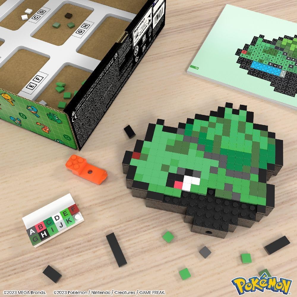 Mega Contstrux Pokemon Pixel Bulbasaur 374 Pzs HTH75 Mattel