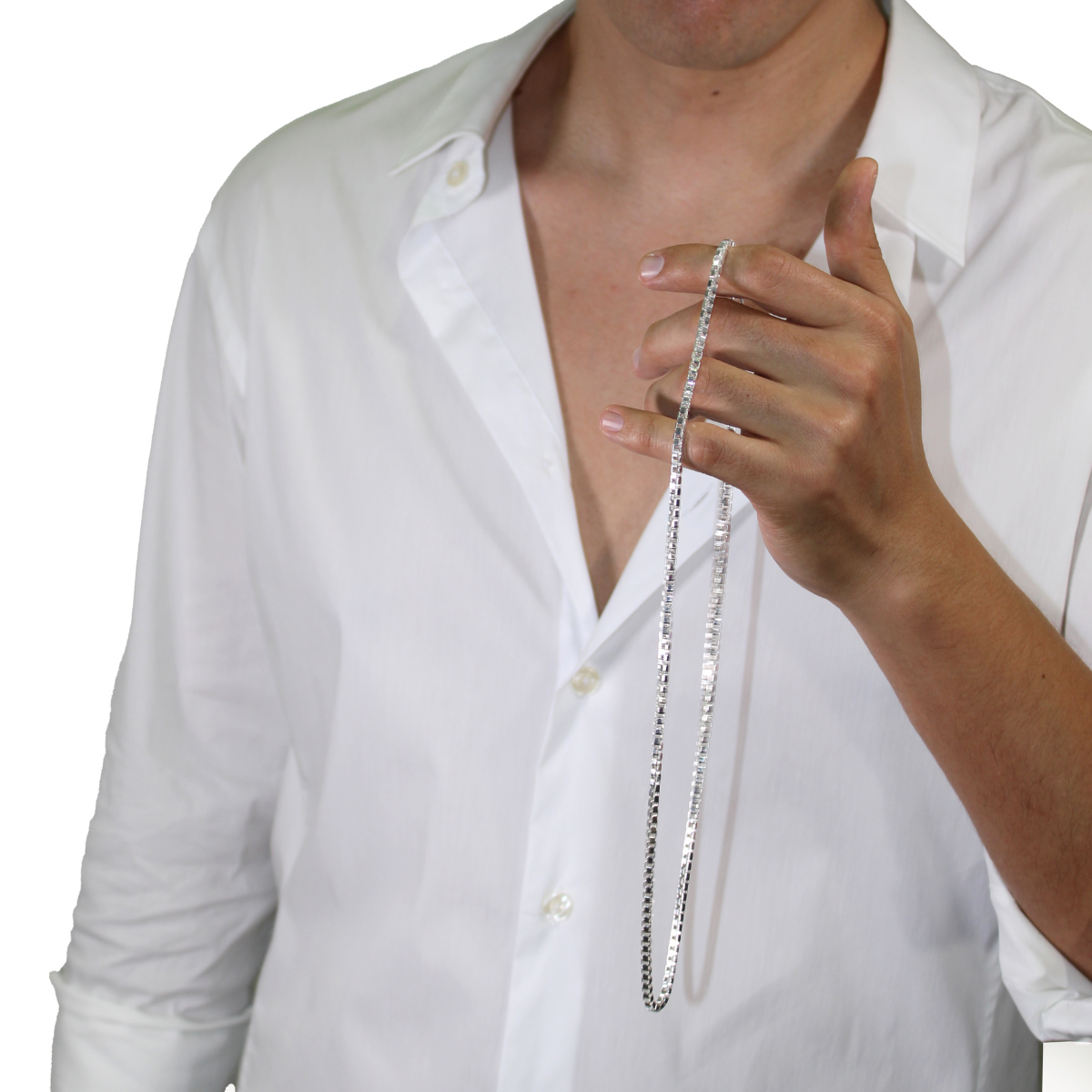 Cadena plata .925 hombre box italiana 