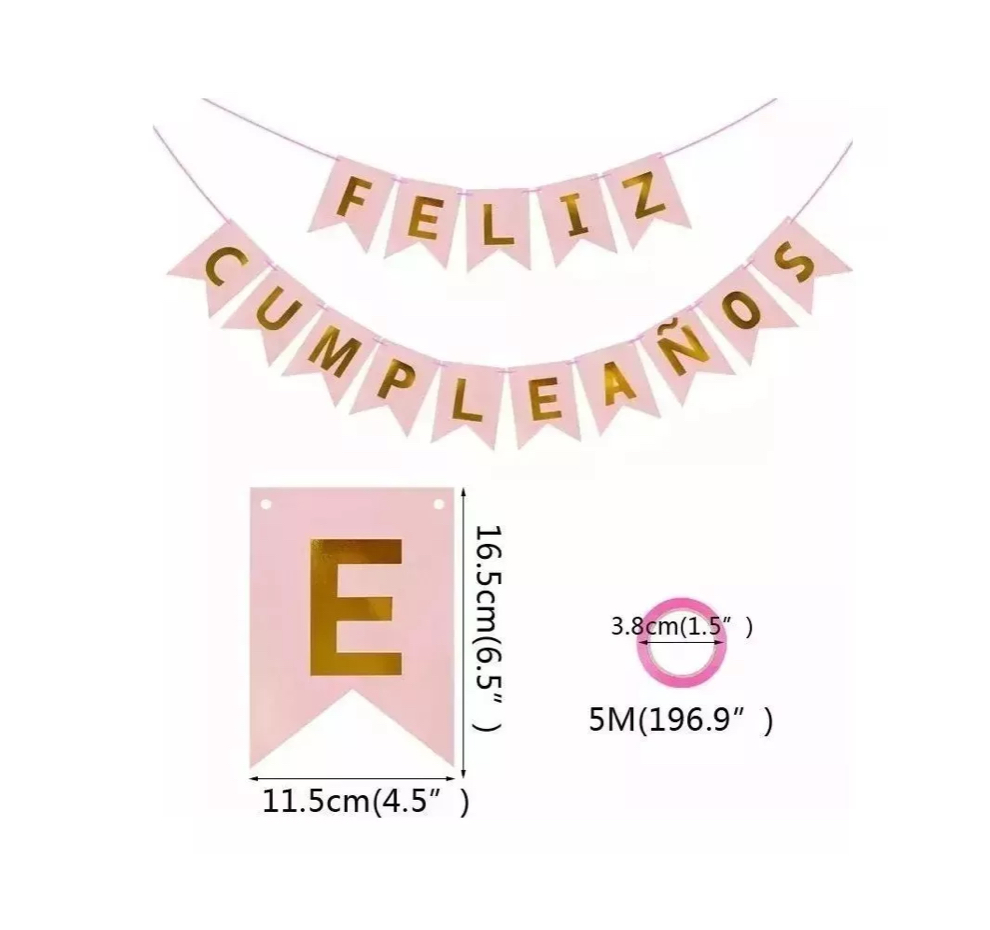 Letrero Banner Feliz Cumpleaños 10 Piezas Fiesta Decorativa