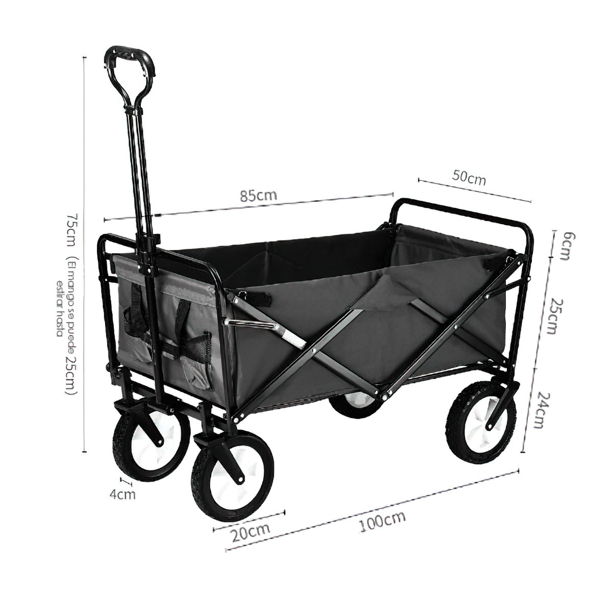 Carrito multifuncional plegable Negro Ilios Innova
