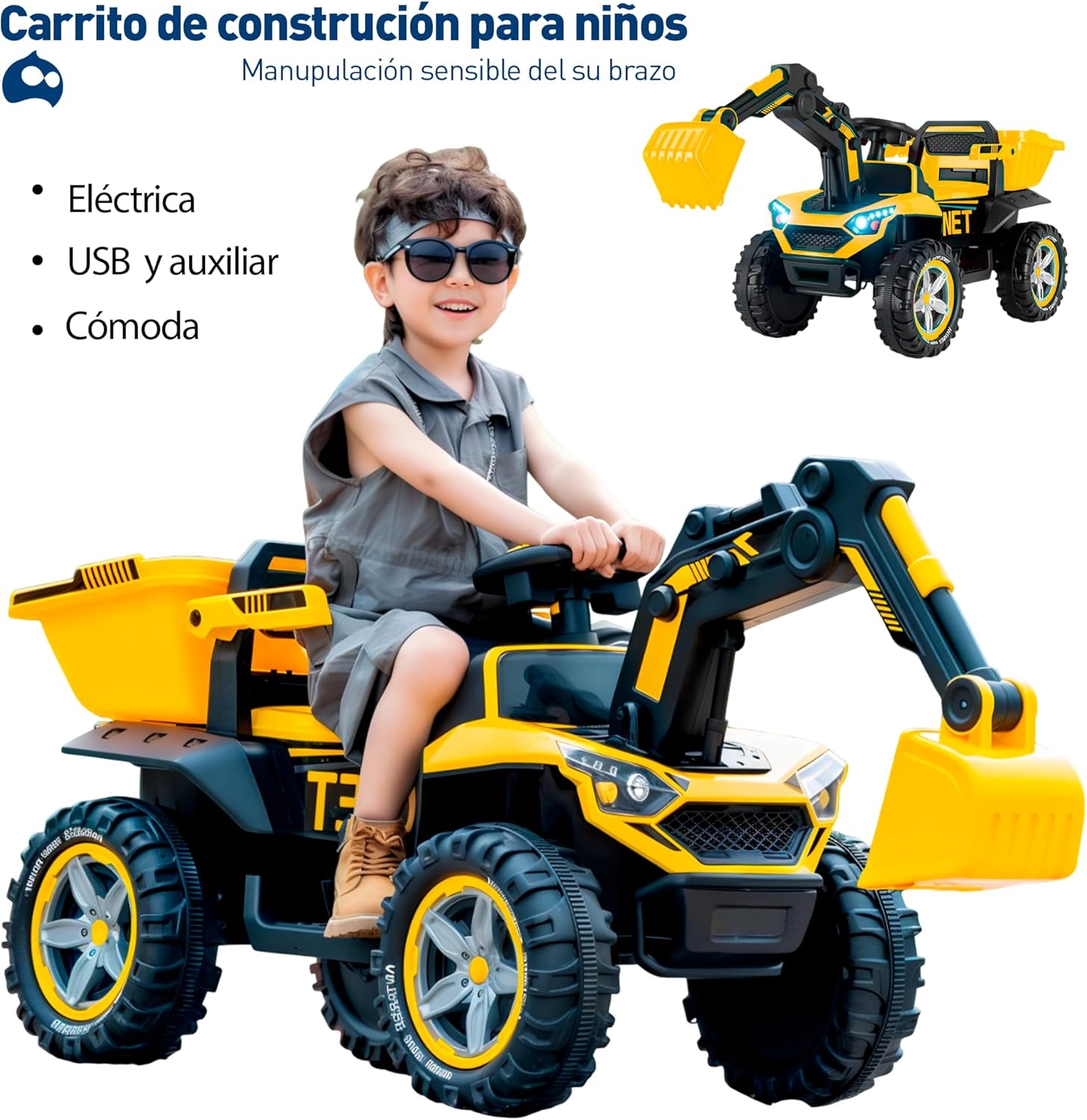 Montable Electrico Excavadora YW-1888 Le Monde Amarillo