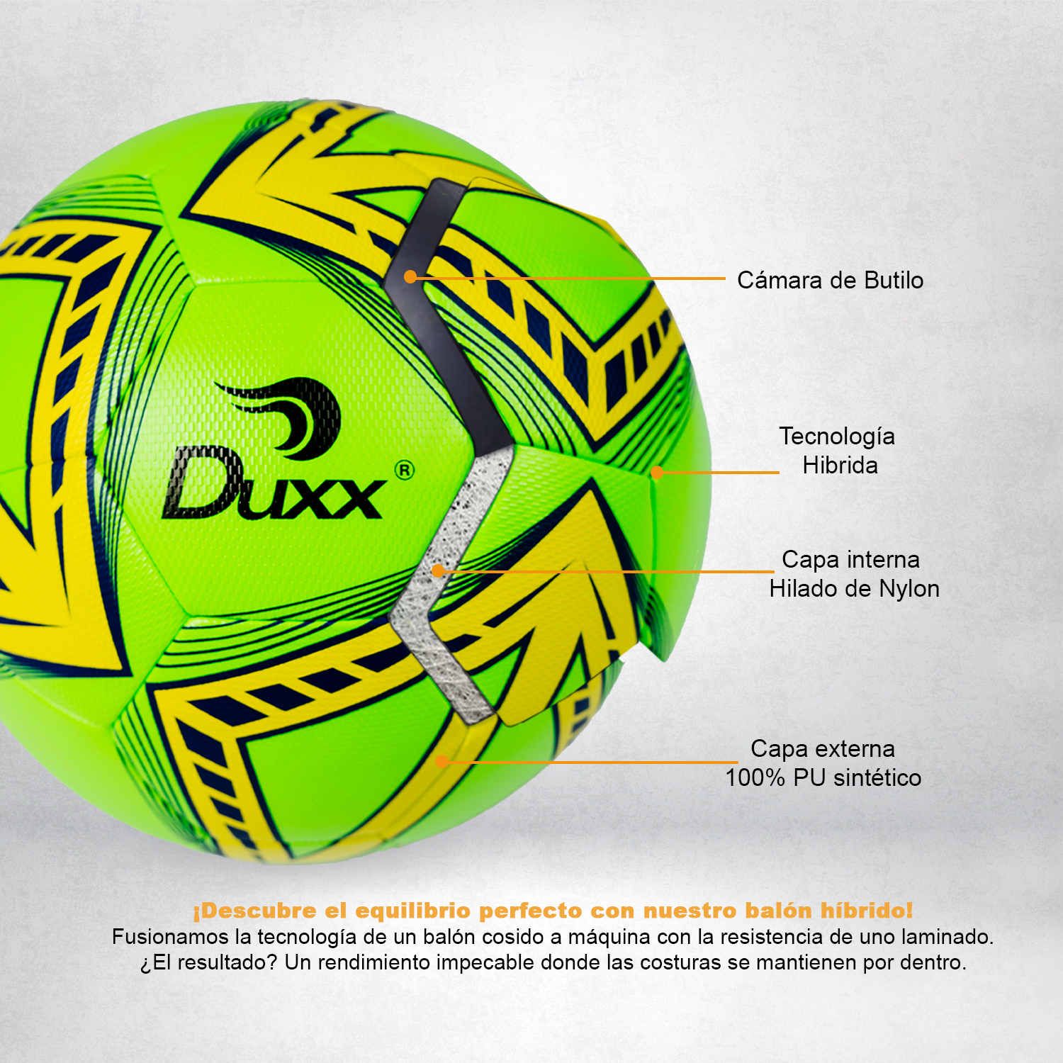  Balón Duxx Fútbol Soccer Híbrido Shiny #5
