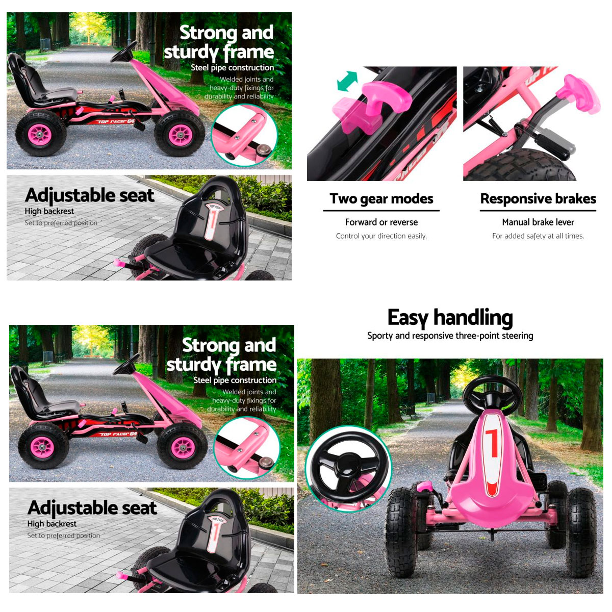  Montable Go Kart Para Niños Con Llantas De Aire PB-9288A Le Monde Rosa