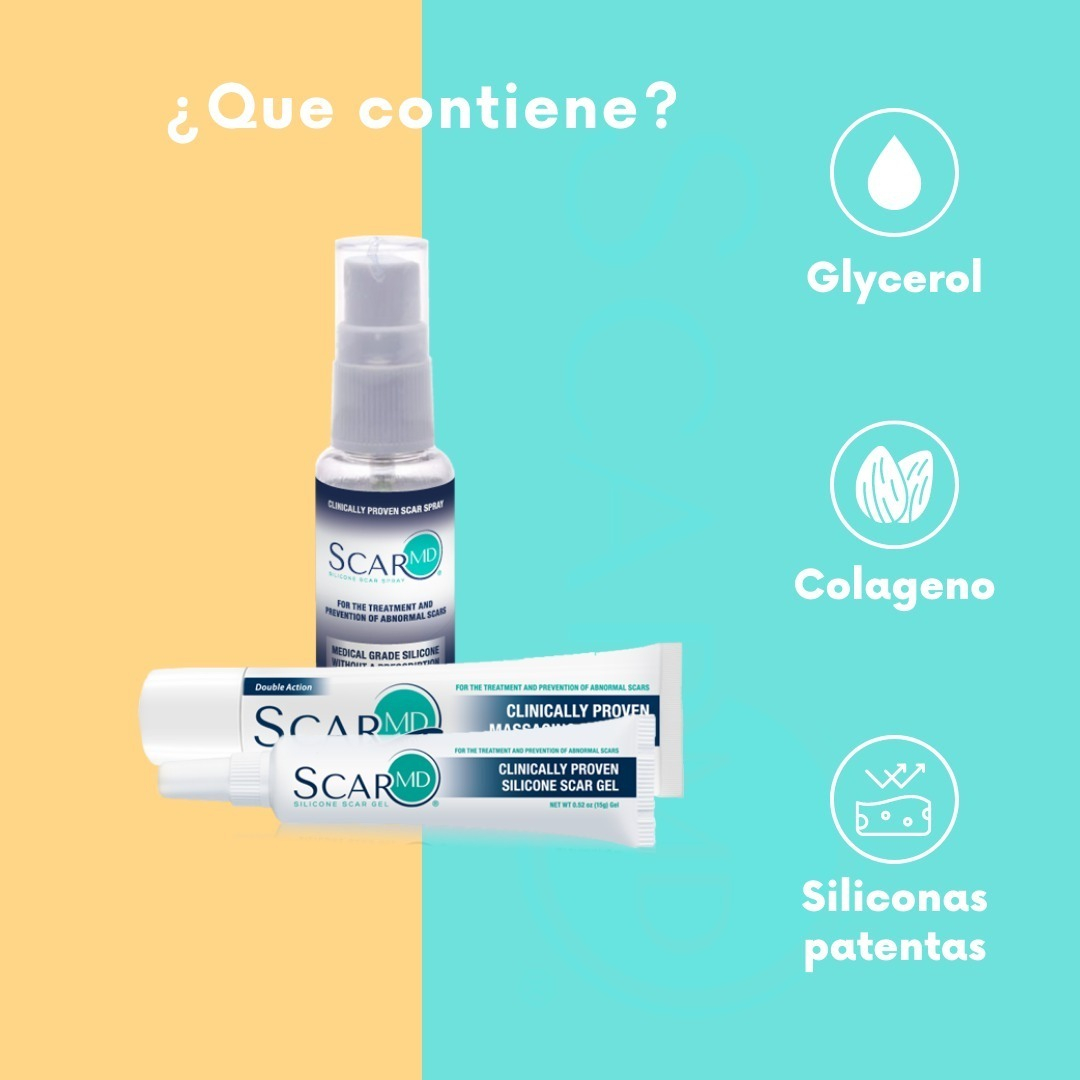 Scar Md Glide Gel, Masaje, Desvanece Cicatrices, Silicona