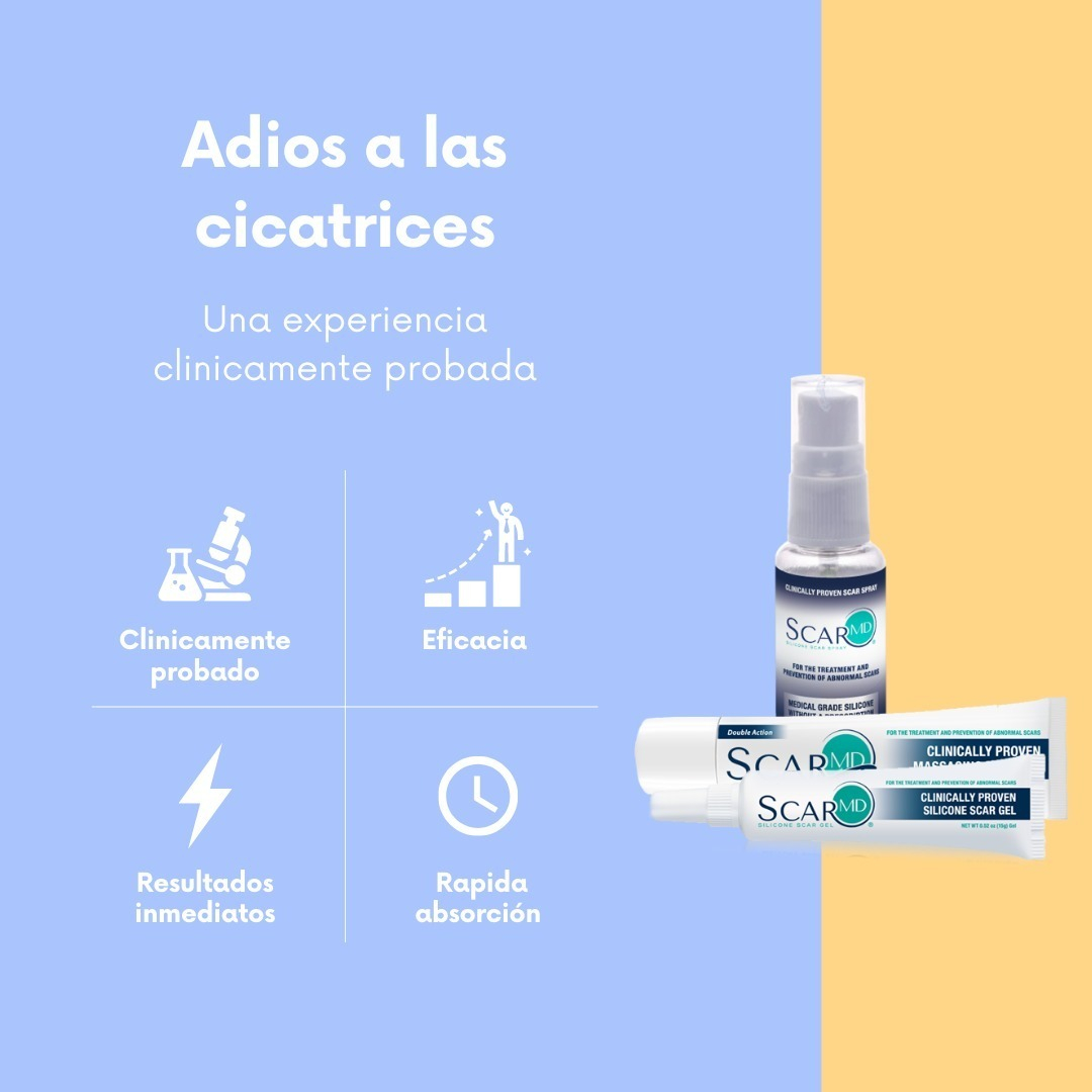 Scar Md Glide Gel, Masaje, Desvanece Cicatrices, Silicona