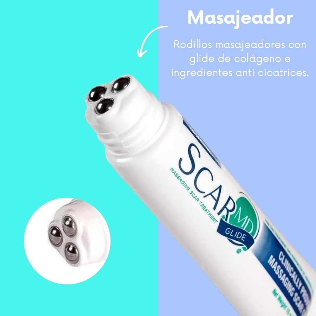 Scar Md Glide Gel, Masaje, Desvanece Cicatrices, Silicona