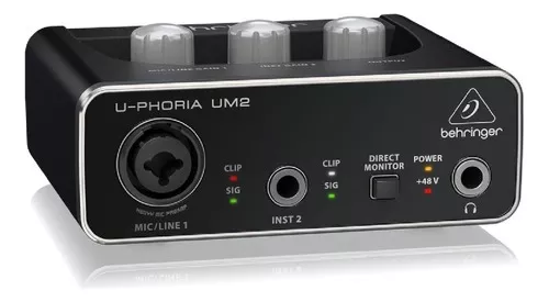 Behringer U-phoria Um-2 Interfaz De Audio Usb Envío Gratis Color Negro