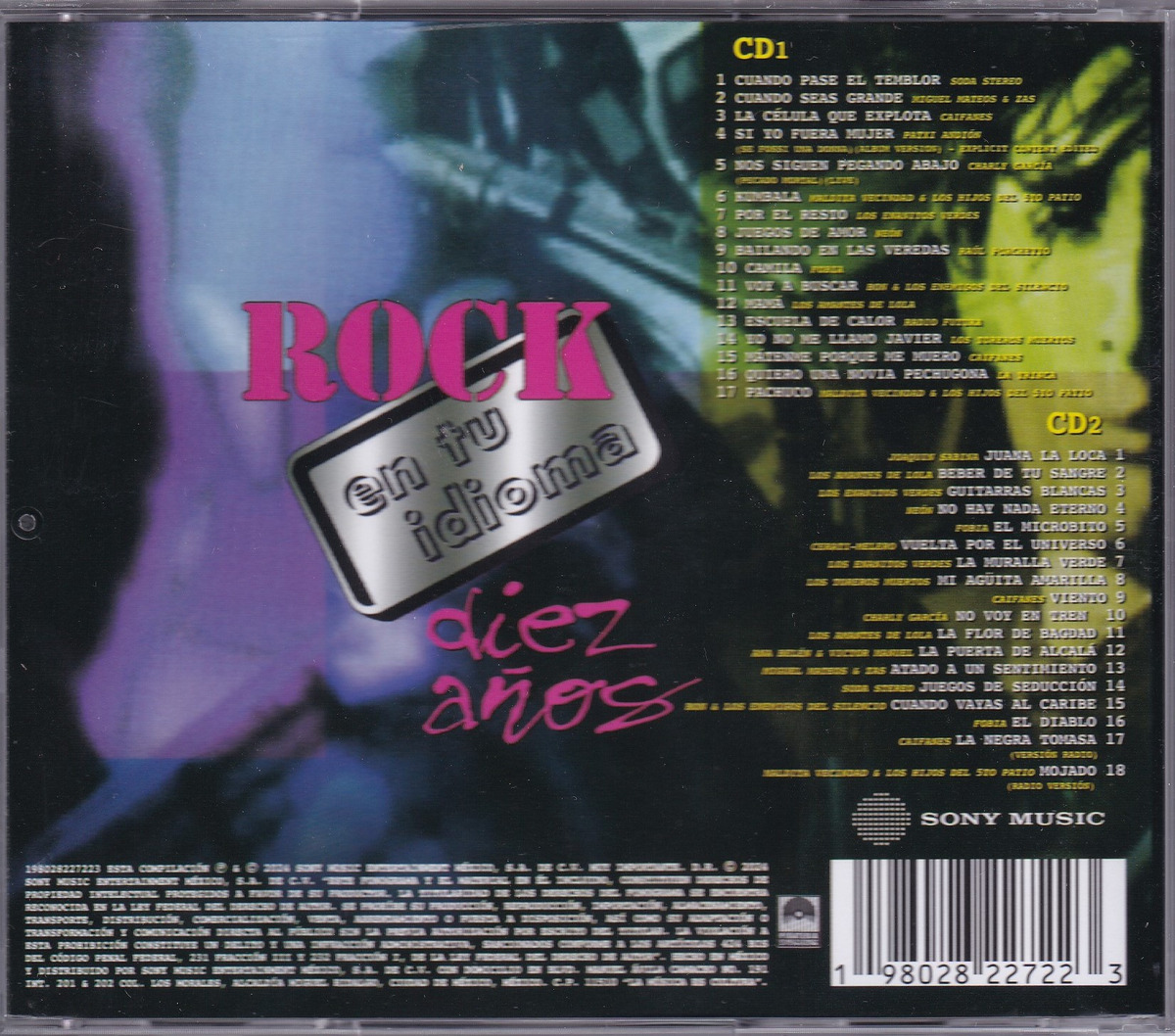 Rock En Tu Idioma 10 Años 2 Discos Cd