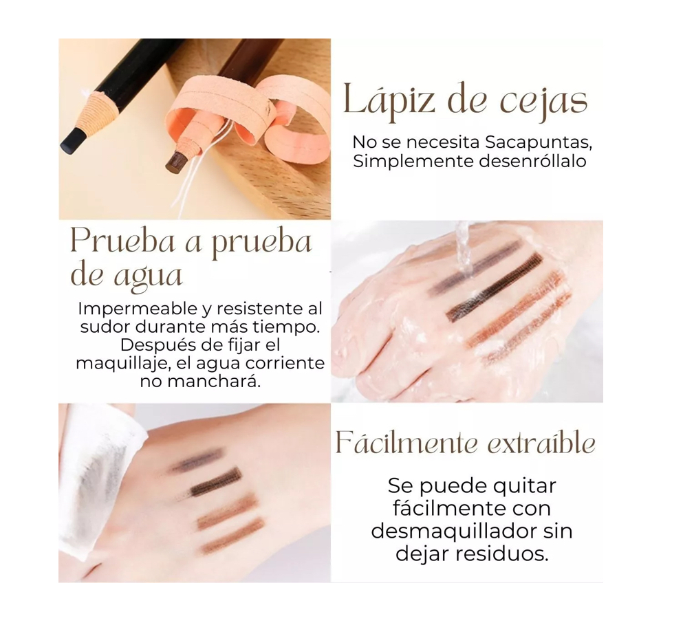 2 Lápiz Para Diseño Y Delineado De Cejas Café Claro