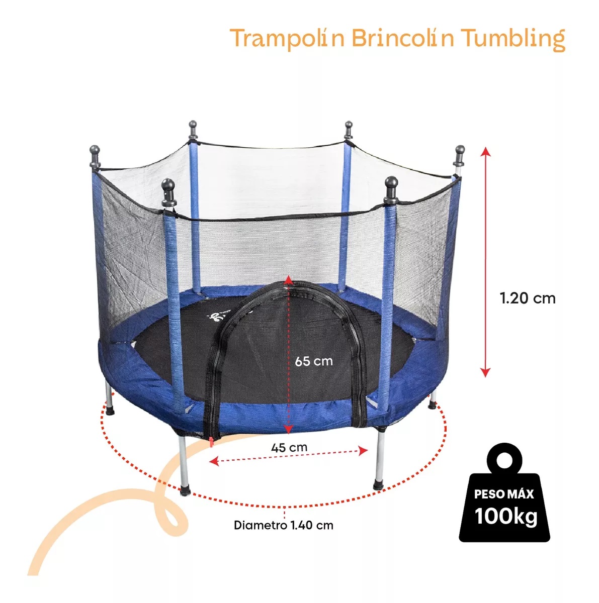 Trampolín Brincolín Tumbling Niños Infantil Red De Seguridad