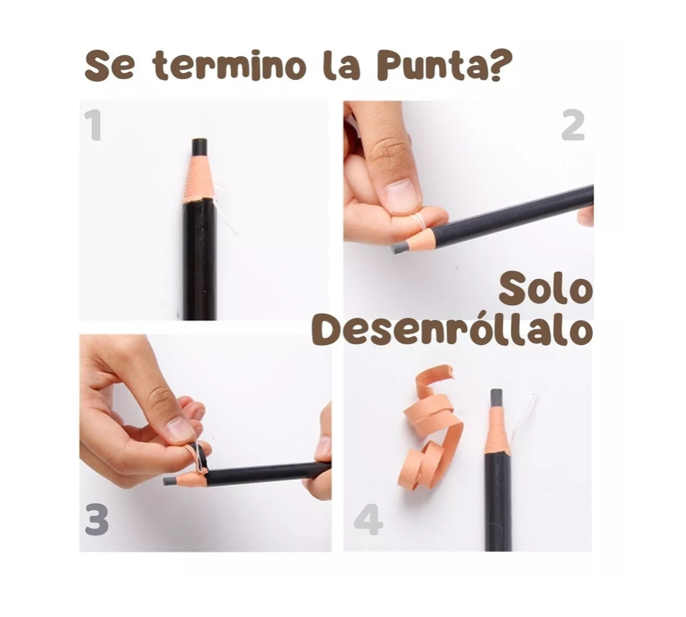 2 Lápiz Para Diseño Y Delineado De Cejas Café Claro