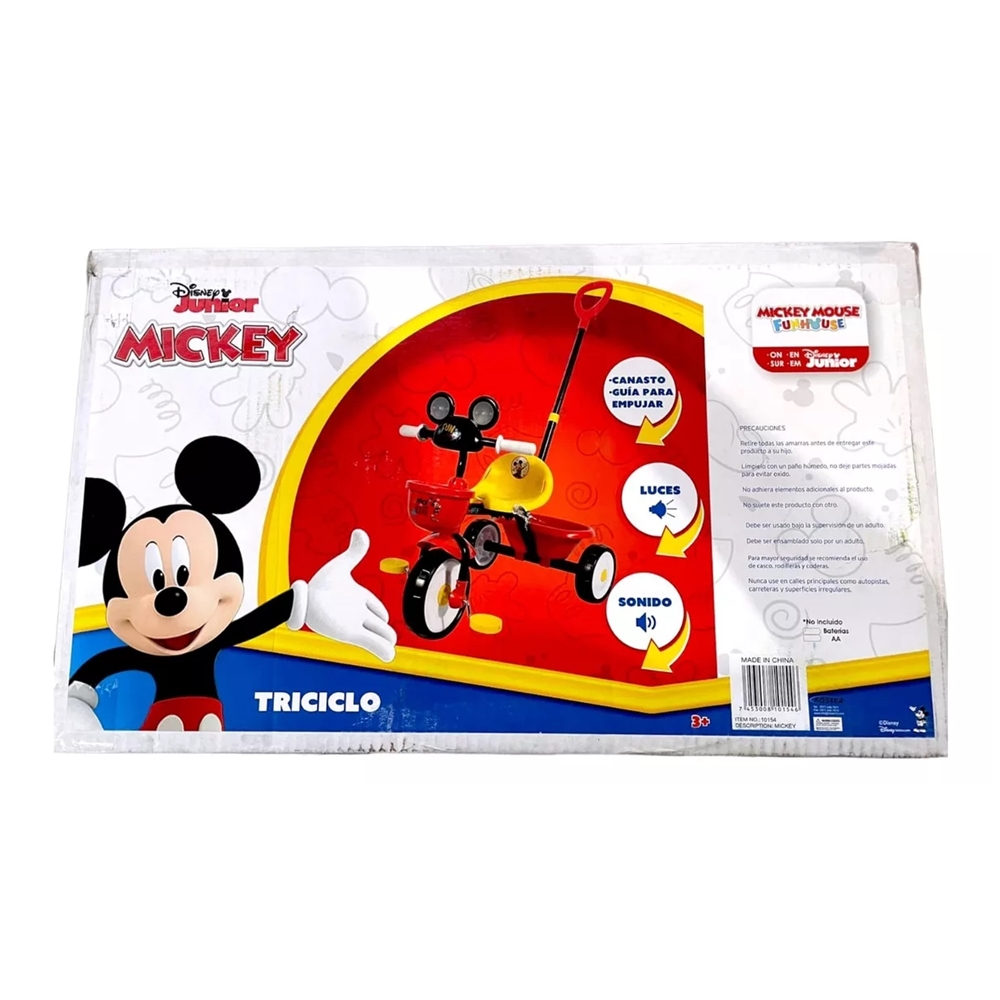 CYC Mickey Mouse Triciclo Con Canasta Y Cinturón Juguete de Importación 10154
