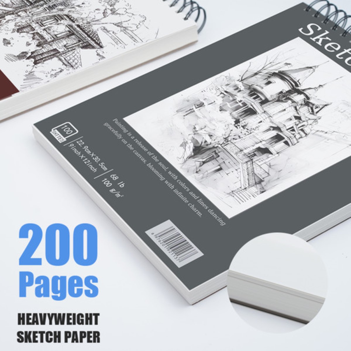 Cuaderno A4+ De Boceto Y Dibujo 200 Páginas Blank Sketchbook Terracota