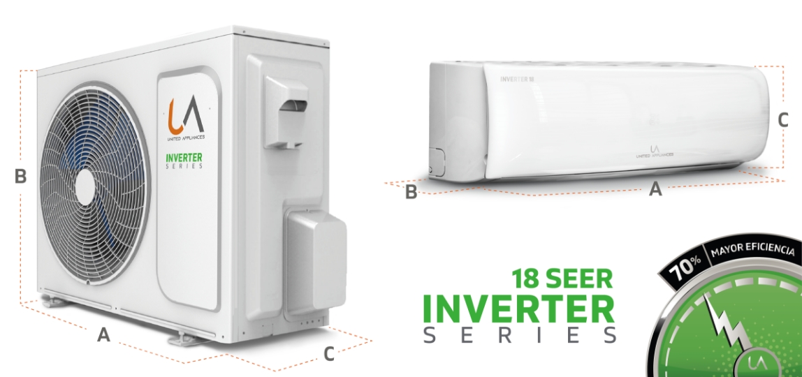 Minisplit Inverter 2 Ton. Solo Frio 220V United Appliances® Wifi