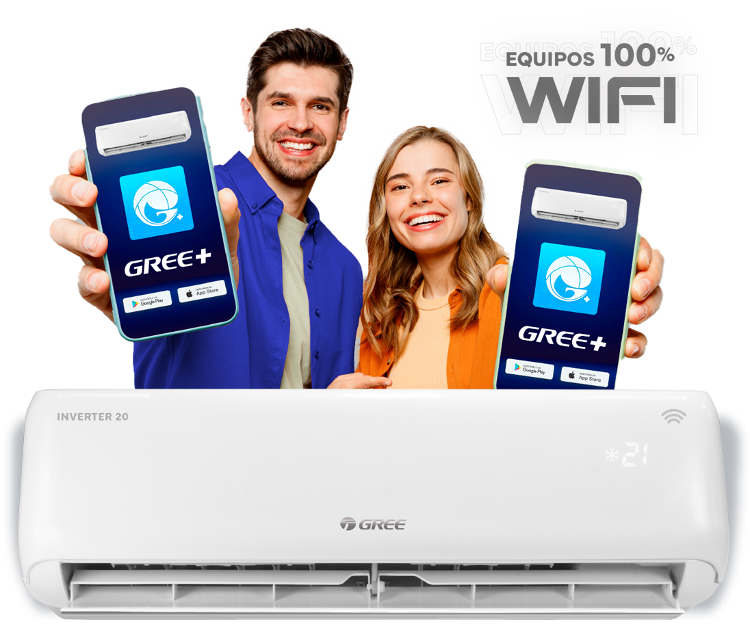 Minisplit Inverter Gree 1 Ton. Solo Frio 220V  Wifi