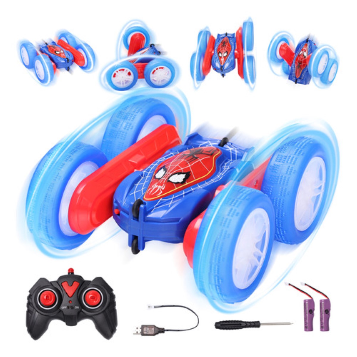 Carros De Control Remoto Recargable Rotación De 360° AZUL