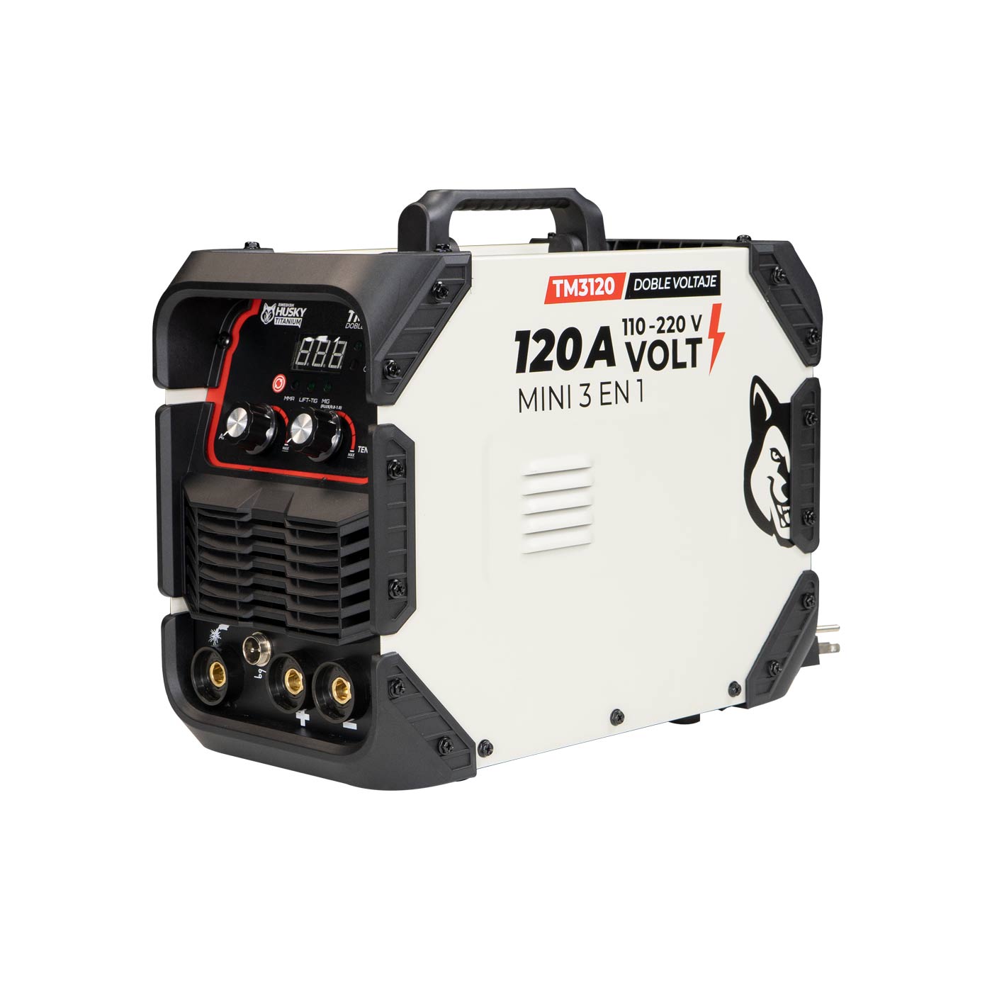 Soldadora Inverter Profesional 3 En 1 Tig Lift/Mig Sin Gas/Mma Swedish Husky Titanium 110v/220v 60hz - TM3120