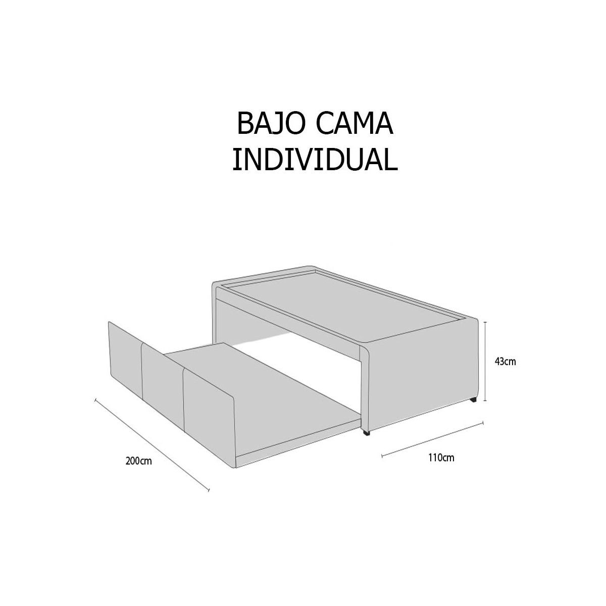 Cama Doble, Bajo Cama Individual  Mandarina