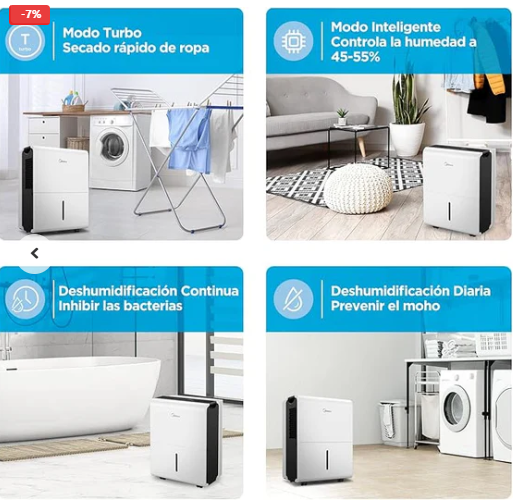Deshumidificador Midea (110V, 50 pintas)