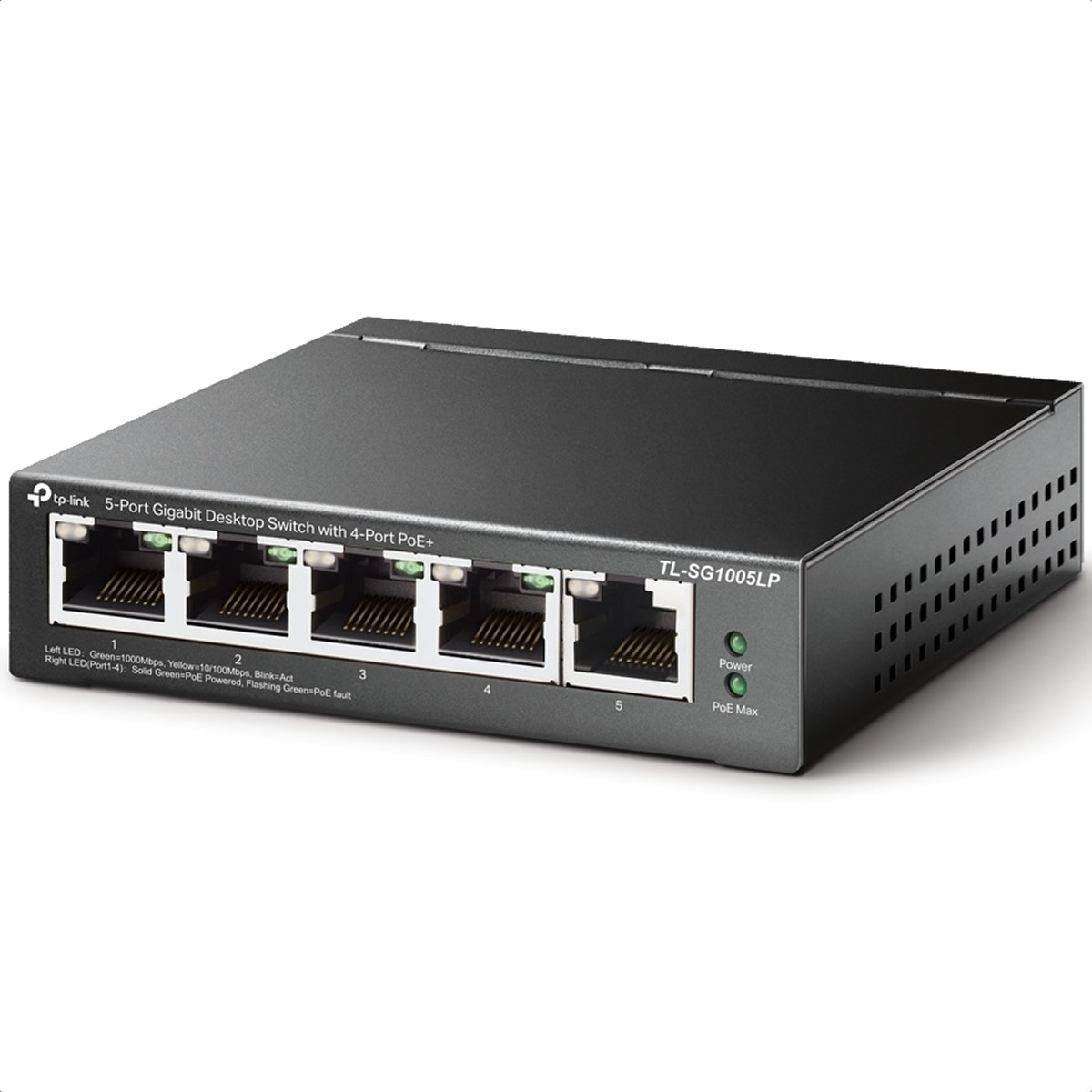 Switch 5 Puertos Tp-Link TL-SG1005LP Gigabit 4 PoE+ 10/100/1000 Mbps