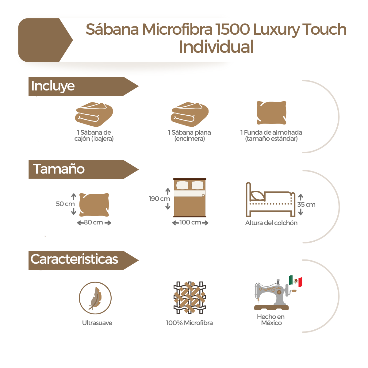 Juego de Sábanas Microfibra Luxury 1500 -Individual -Tinto