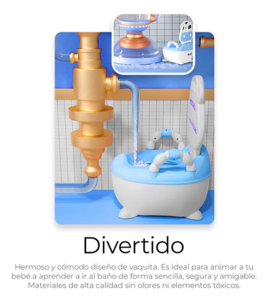 Escusado Entrenador De Bebé Inodoro Infantil Portátil Baño BLANCO AZUL