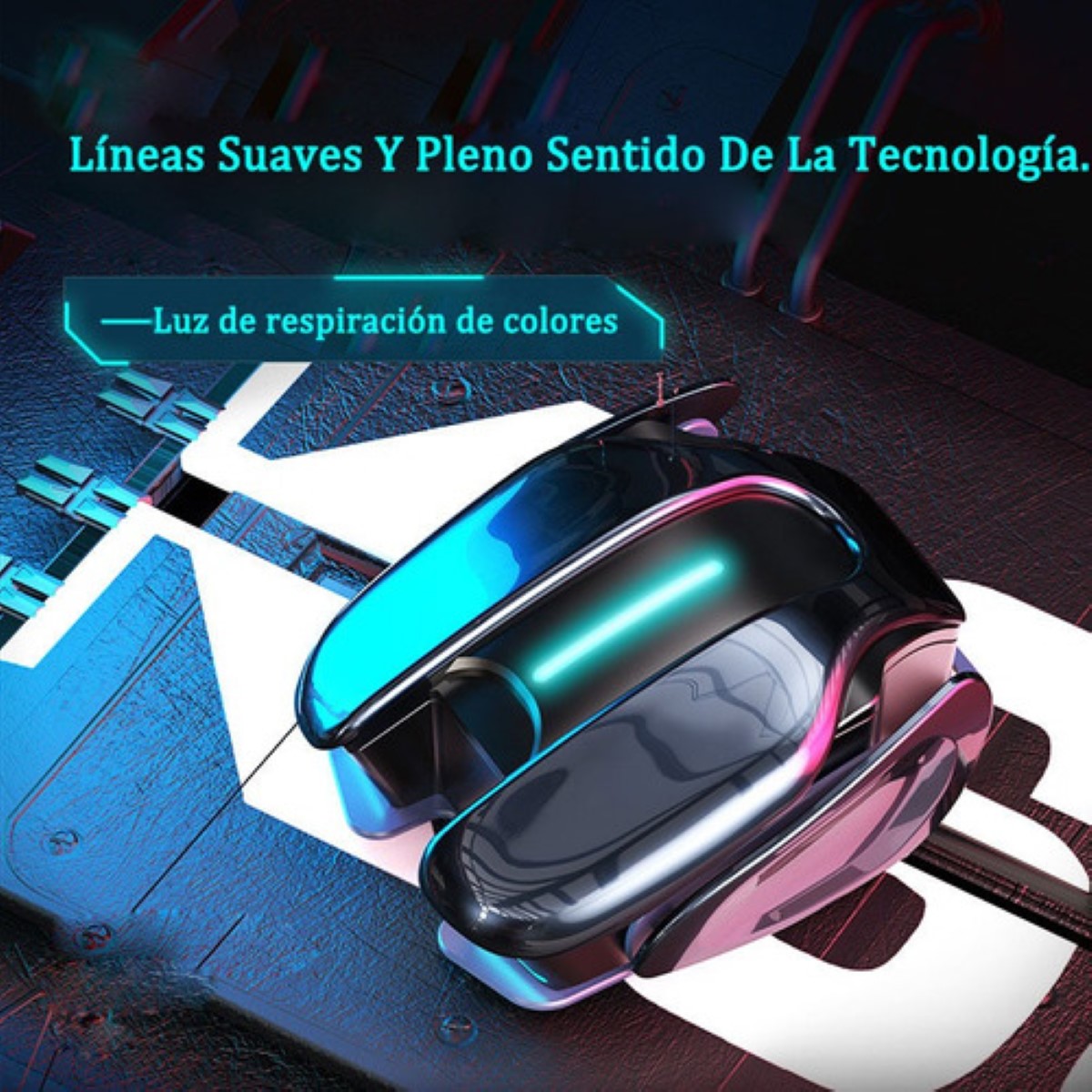 Audífonos Gamer Bluetooth Led In-ear Inalámbricos NEGROS