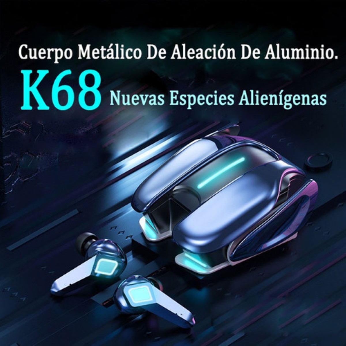  Audífonos Gamer Bluetooth Led In-ear Inalámbricos NEGROS