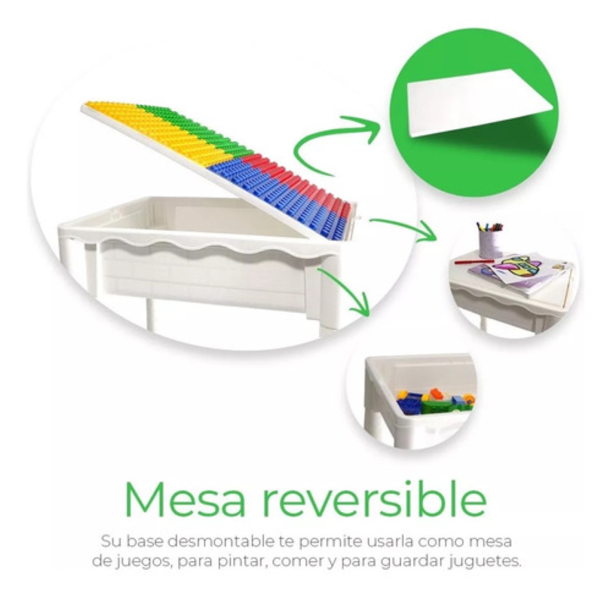 Mesa De Actividades Lego Para Niños Escritorio 75 Bloques COLORES